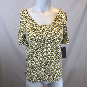 NWT Zara basic mustard geometric patterned Shirt